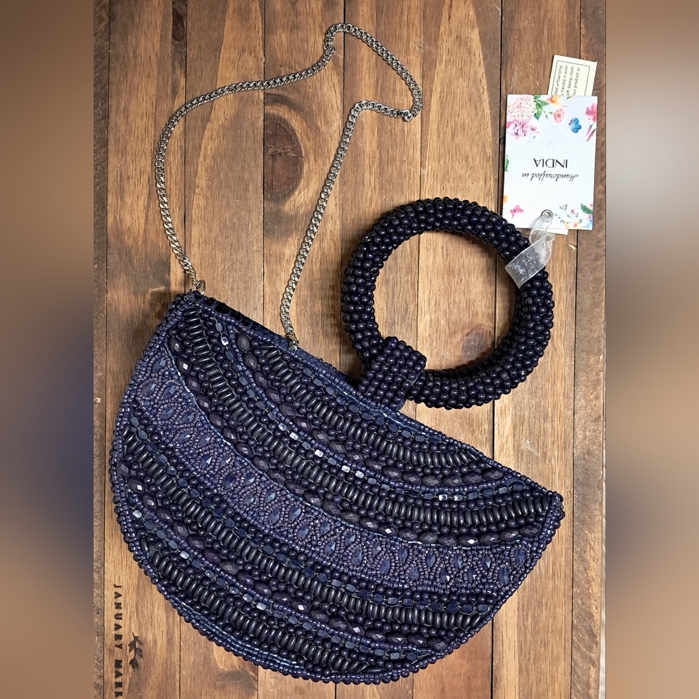 Sol And Mer Hand Beaded Clutch NWT